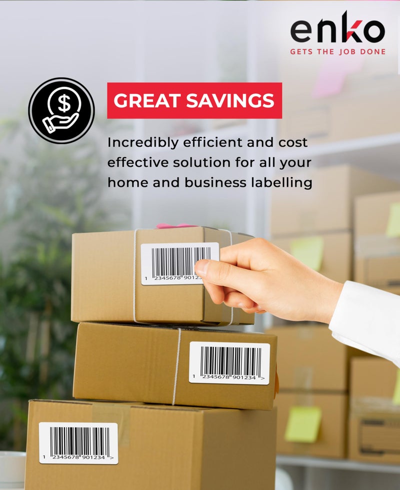 enKo Products enKo 4 x 6 Thermal Fan Fold Labels Compatible for Rollo Printer Labels - 1 Stack of 500 4x6 Label Zebra Printer - Mailing Postal Label Paper, Perforated, Permanent Adhesive - Image 5